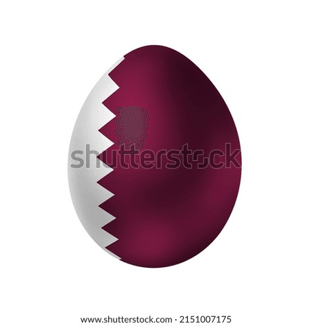 New life symbol. Clip art in colors of national flag. Egg on white background. Qatar