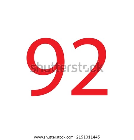 RED COLOUR NUMBER SIMPLE CLIP ART VECTOR ILLUSTRATION
