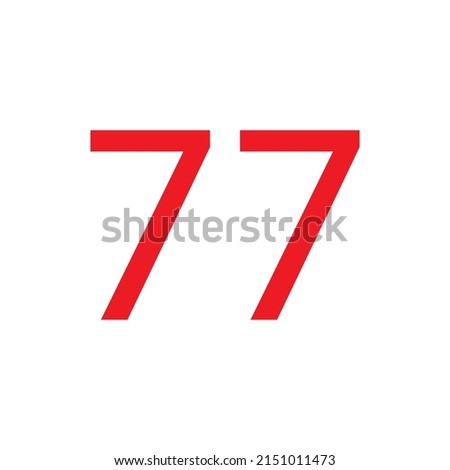 RED COLOUR NUMBER SIMPLE CLIP ART VECTOR ILLUSTRATION