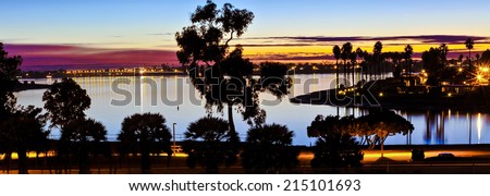 Mission Bay San Diego, California Sunset Panorama 