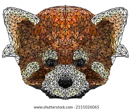red panda 3d with lines