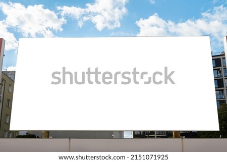 Blank white billboard for advertisement in the city