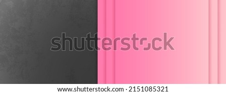 Pink gray abstract vector banner concrete wall. Business minimal gradient background with circles and copy space for text. Social media, header