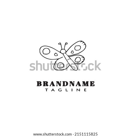 butterfly logo cartoon icon design template black modern graphic vector illustration