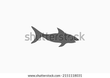 Shark silhouette wild ocean logo design