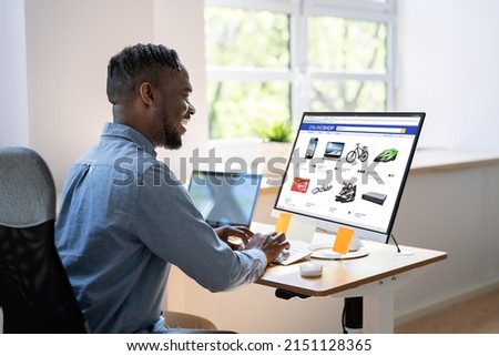 African American Shopping Online In Ecommerce Store Royalty-Free Stock Photo #2151128365
