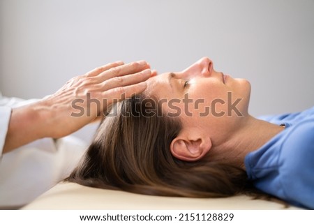 Reiki Therapy Alternative Healing Massage For Woman Royalty-Free Stock Photo #2151128829