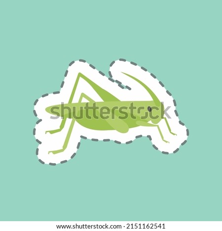Sticker line cut Locust Infestation. suitable for disasters symbol. color mate style. simple design editable. design template vector. simple symbol illustration