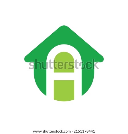 Letter A house logo icon design template elements