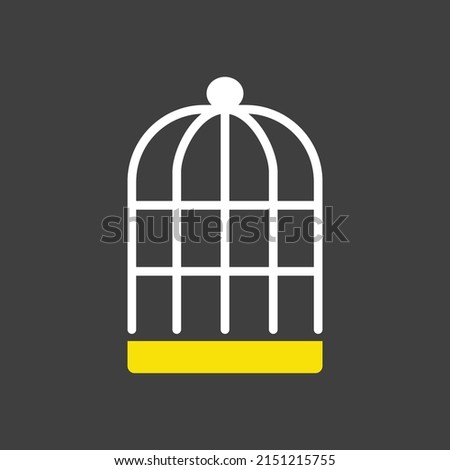 Empty bird cage vector glyph icon. Pet animal sign. Graph symbol for pet and veterinary web site and apps design, logo, app, UI