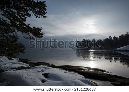 Winter landscape at Scandinavia's largest lake