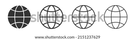 Web globe icons collection in two different styles and different stroke. Vector illustration EPS10