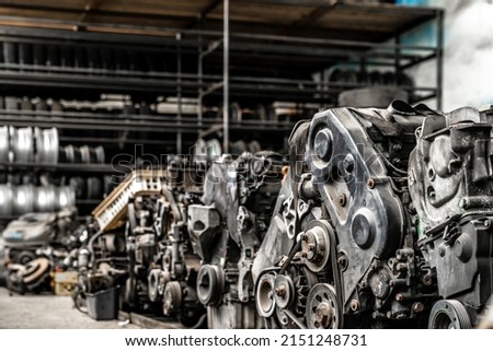 parts of dismantled cars at the car wreck Royalty-Free Stock Photo #2151248731