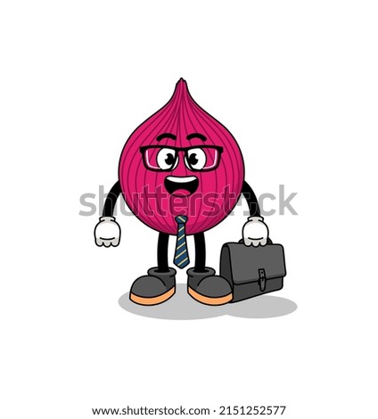 onion red mascot as a businessman , character design
