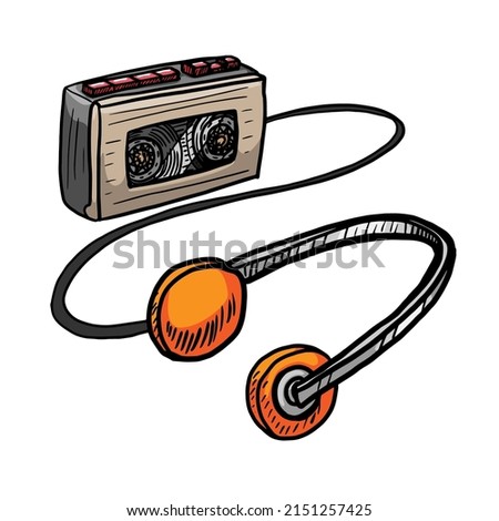 Cassette player vector illustration on white background