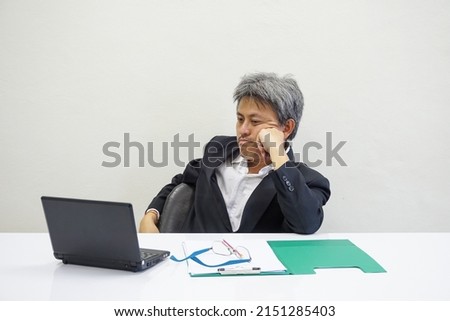 businessman look and stressed out in front of the computer