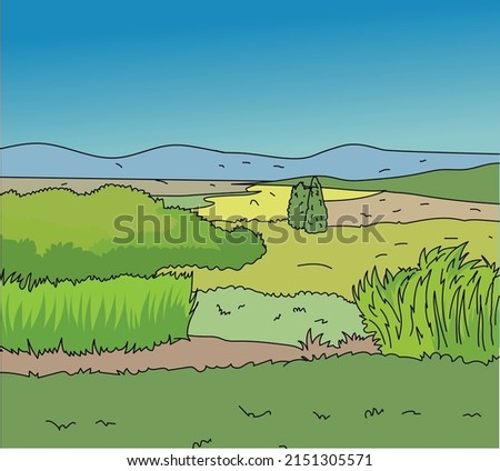 Famland Landscape Vector illustration isolated