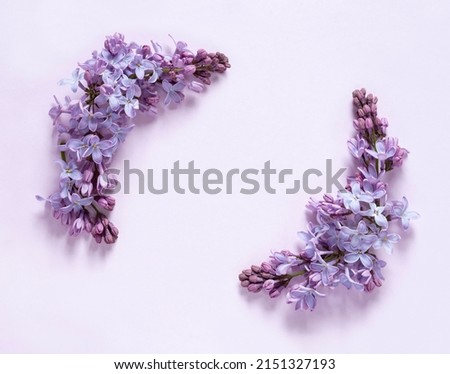 Lilac frame decoration on purple background