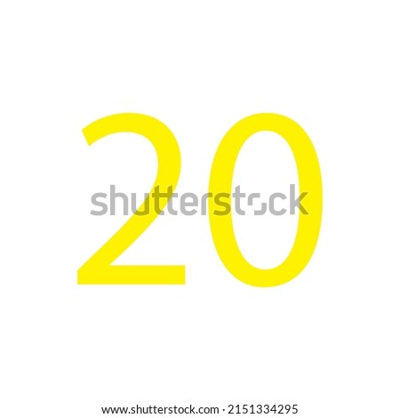 Yellow colour number simple clip art illustration victor