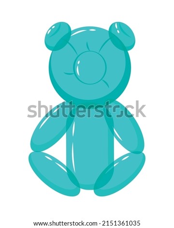 blue bear balloon icon on white background