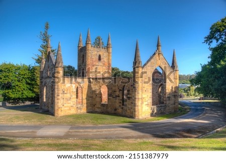 Church at Port Arthur Historic site in Tasmania, Australia Royalty-Free Stock Photo #2151387979