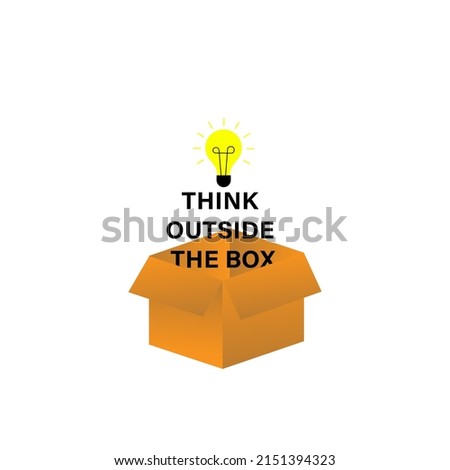 think outside the box illustration on white 