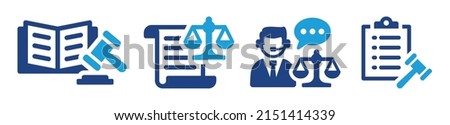 Legal advice symbol vector illustration. Law and justice icon set. Royalty-Free Stock Photo #2151414339
