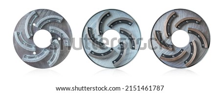 Diamond grinding and polishing discs. A set of grinding discs. Diamond grinding wheels processing and leveling hard surfaces. 6 segments. Abrasive cutters for fast processing of all types of stones