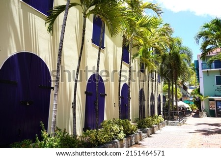 Street Scene in Charlotte Amalie, St Thomas US Virgin Islands Royalty-Free Stock Photo #2151464571