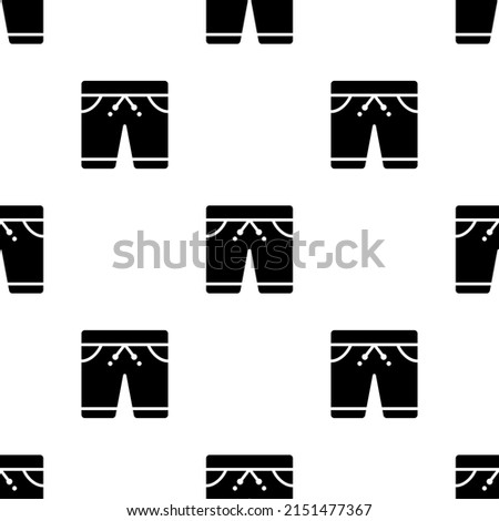 Shorts Icon Seamless Pattern, Half Pant Icon, Short Version Of Trouser Vector Art Illustration