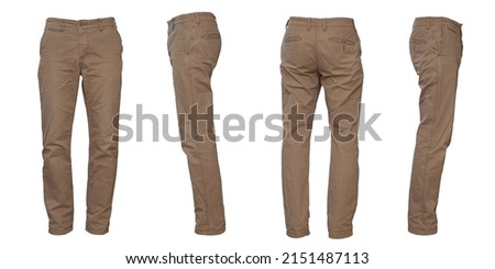 Slim silhouette chinos cutout, front, back, left and right Royalty-Free Stock Photo #2151487113
