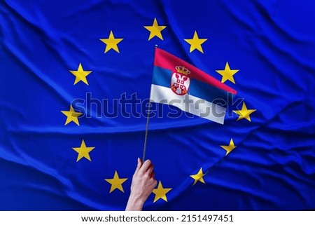 A closeup shot of the European Union partnership flag