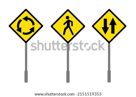 Traffic sign vector illustration. Warning sign icon. roundabout sign
