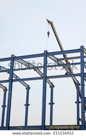 Factory steel framework, closeup of photo
