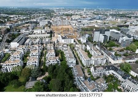An aerial view of a district in Cologne, Germany