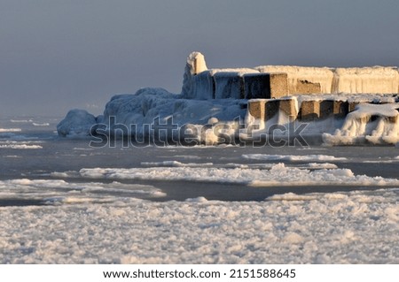 picture from the frozen seaside black sea 
