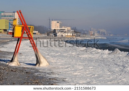 picture from the frozen seaside black sea 