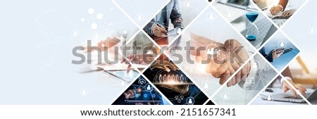 Global business structure of networking. Analysis and data exchange customer connection, HR recruitment and global outsourcing, Customer service, Teamwork, Strategy, Technology and social network  Royalty-Free Stock Photo #2151657341