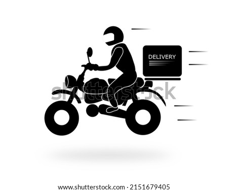 delivery motorcycle silhouette vector for transportation logo , logo template	