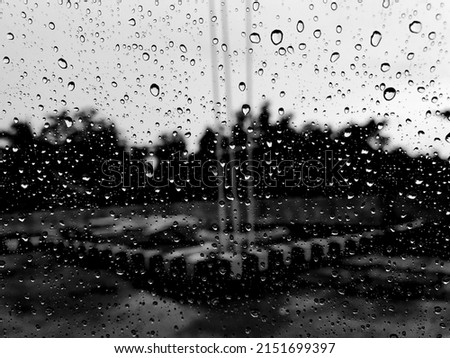 Beautiful Rain drop on glass 