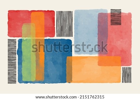 Abstract Hand Painted Background Illustrations for Wall Decoration Art, Postcard, Social Media Banner, Brochure Cover Design Background. Modern Abstract Painting Artwork. Vector Pattern Royalty-Free Stock Photo #2151762315