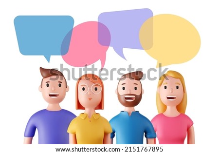 Set of 3d portraits of happy people on a white background. Cartoon characters woman and man, vector illustration.

 Royalty-Free Stock Photo #2151767895