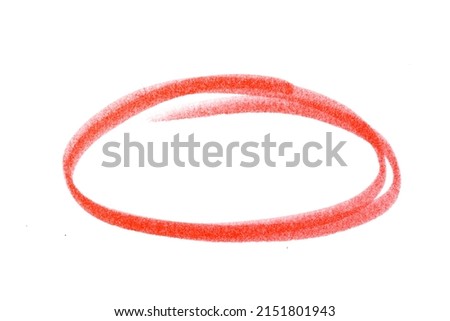 red highlighter circle on white background Royalty-Free Stock Photo #2151801943