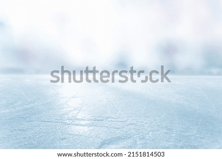 ICE HOCKEY STADIUM BACKGROUND, WINTER SPORT FIELD, COLD BLUE FROSTY BACKDROP