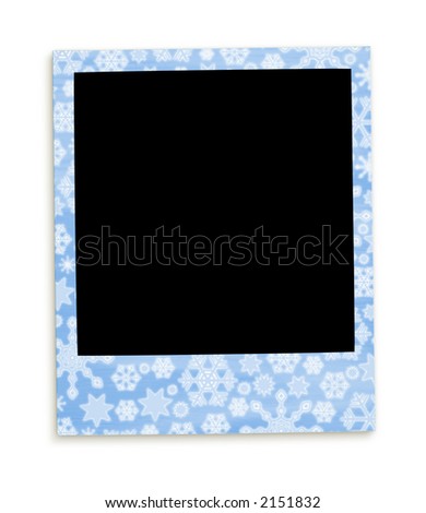Christmas Memory Photo: Snowflakes Background instant photo (with clipping paths for easy framing your picture and background removing if needed)