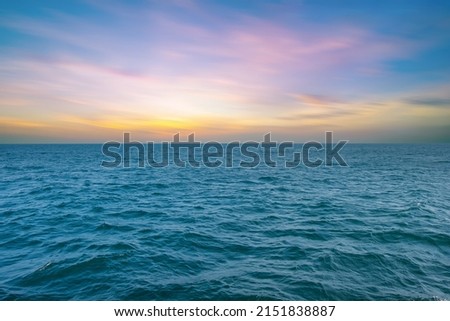 sunset at sea, Sea landscape.
