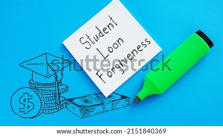 Student Loan Forgiveness is shown using a text Royalty-Free Stock Photo #2151840369