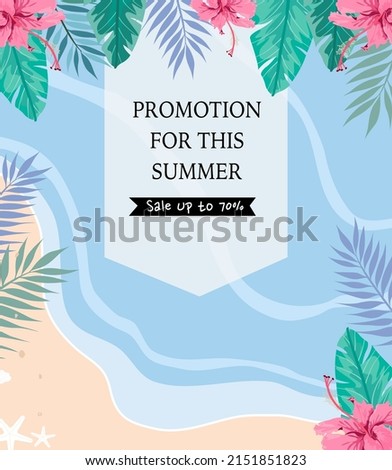 Summer and Tropical banner. Banner ,Frame ,Card design.colorful background.Paradise Pattern