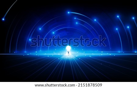 Abstract businessman Key Door open Light technology background Hitech communication concept innovation background vector design.  Royalty-Free Stock Photo #2151878509