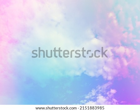 beauty sweet pastel blue purple  colorful with fluffy clouds on sky. multi color rainbow image. abstract fantasy growing light